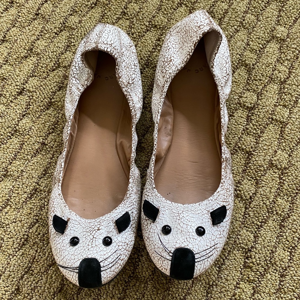 White Marc Jacobs Discontinued Mouse Flats - sz 41